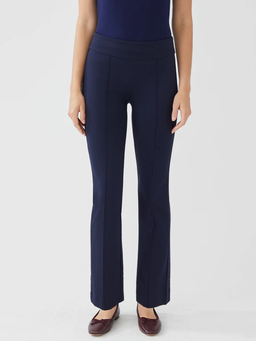 J.McLaughlin Navy Blue Stretch Pull-On Trousers Size 4